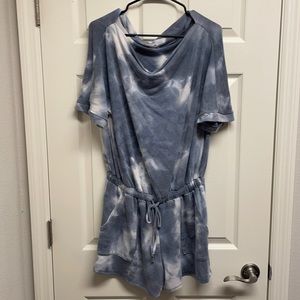 Cowl neck romper